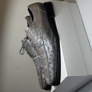 Mauri genuine alligator and ostrich gray oxfords size 16M